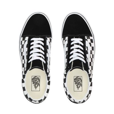 Vans Checkerboard Old Skool Platform - Kadın Spor Ayakkabı (Siyah Beyaz)